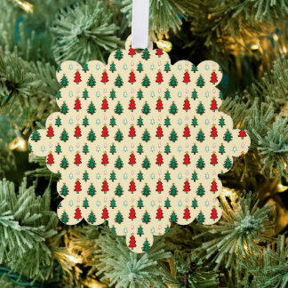Christmas tree with star topper seamless pattern decoration card