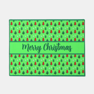 Christmas tree with star topper seamless pattern doormat