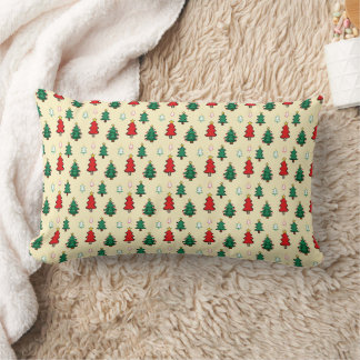 Christmas tree with star topper seamless pattern lumbar cushion