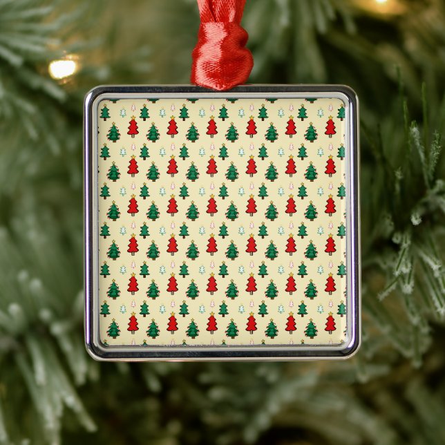 Christmas tree with star topper seamless pattern metal tree decoration (Tree)