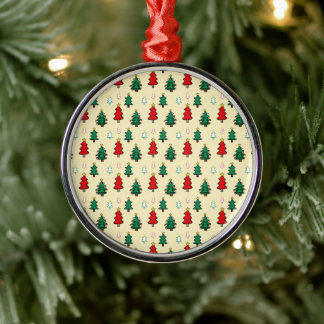 Christmas tree with star topper seamless pattern metal tree decoration