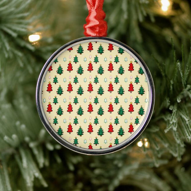 Christmas tree with star topper seamless pattern metal tree decoration (Tree)