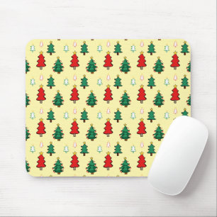 Christmas tree with star topper seamless pattern mouse pad