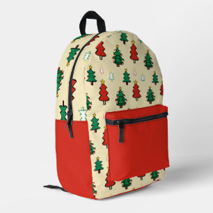 Christmas tree with star topper seamless pattern printed backpack