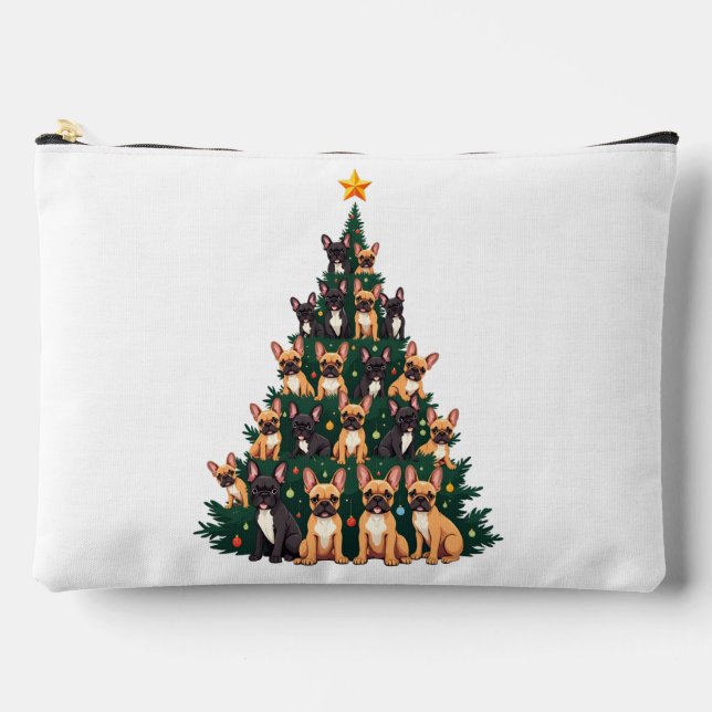 Christmas tree With Terrier dogs Xmas Gift  Accessory Pouch (Front)