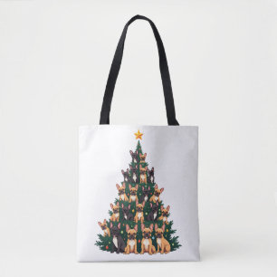 Christmas tree With Terrier dogs Xmas Gift Tote Bag