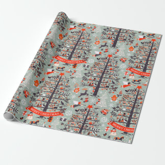 Christmas Tree with wishes (gray) Wrapping Paper