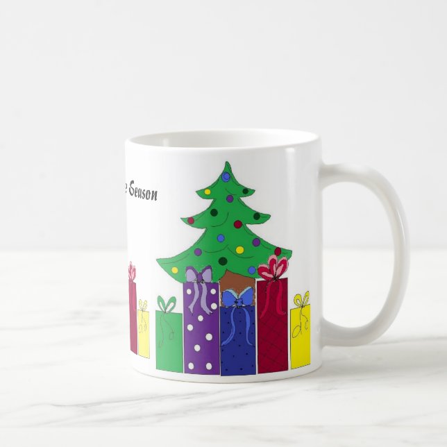 Christmas Tree with Wrapped Presents Coffee Mug (Right)