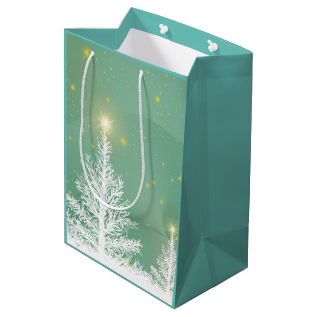 Christmas Tree Wonderland Art Medium Gift Bag (Back Angled)