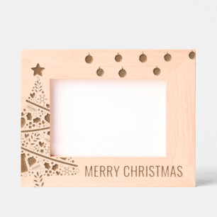 Christmas Tree Wooden Laser Picture Etched Frames