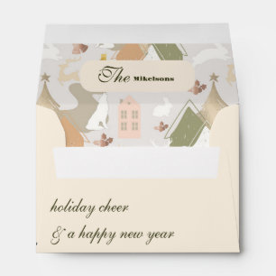 Christmas Tree Woodland Animals & Cosy Village Envelope