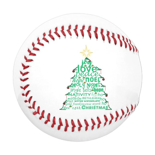 Christmas Tree words Baseball (Front Left)