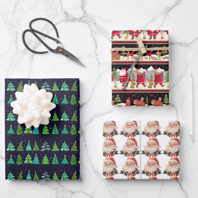 Christmas Tree Wrapping Paper Sheet (Front)