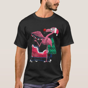 Christmas Tree Xmas Gifts Flamingo  T-Shirt
