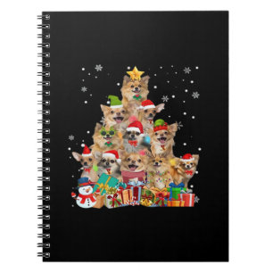 Christmas Tree Xmas Lights Chihuahua Classic T-Shi Notebook