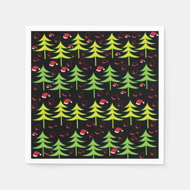 Christmas Tree Xmas Party  Napkin (Front)