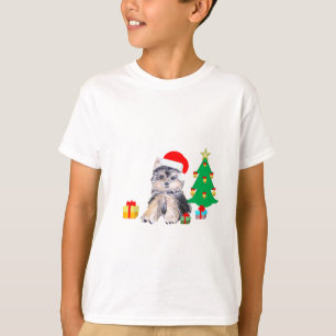 Christmas tree, Yorkshire puppy dog & gifts T-Shirt