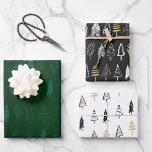 Christmas Trees 2 Wrapping Paper Sheet