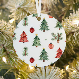 Christmas Trees And Baubles Metal Tree Decoration