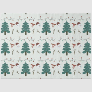 Christmas Trees and Lights Green Christmas Tissue Paper