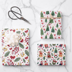 Christmas Trees and Mouse Wrapping Paper Sheet
