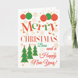 Christmas Trees and Ornaments for Boss Card