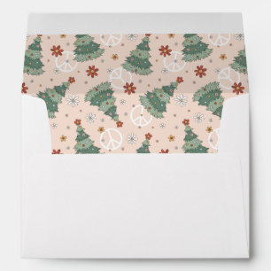Christmas Trees and Peace Signs Pattern Envelope