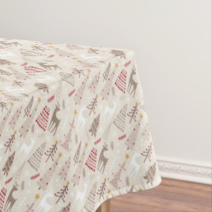 Christmas Trees and Reindeers Tablecloth