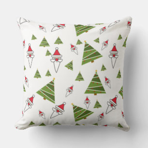 Christmas Trees and Santa Claus Cushion