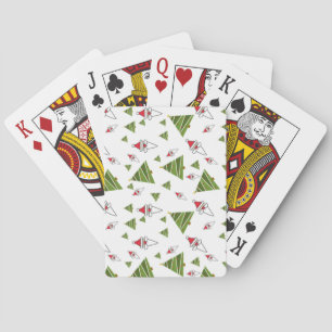 Christmas Trees and Santa Claus Playing Cards