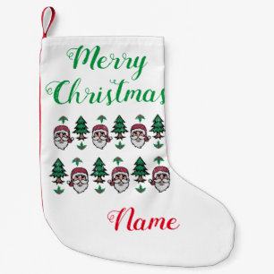 Christmas Trees and Santas Thunder_Cove Small Christmas Stocking