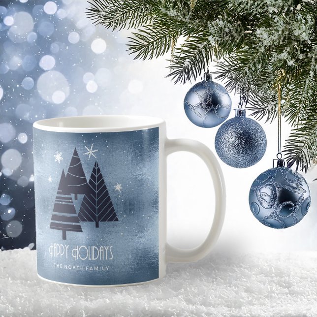 Christmas Trees and Snowflakes Blue ID863 Coffee Mug (Creator Uploaded)