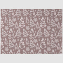 Christmas Trees and Snowflakes Brown Christmas