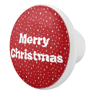 Christmas Trees and Snowflakes Ceramic Pull