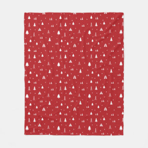 Christmas Trees and Snowflakes Fleece Blanket