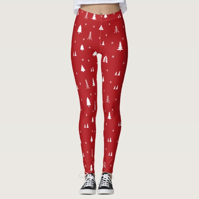 Christmas Trees and Snowflakes Leggings (Front)