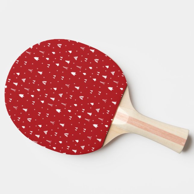 Christmas Trees and Snowflakes Ping Pong Paddle (Back Side)