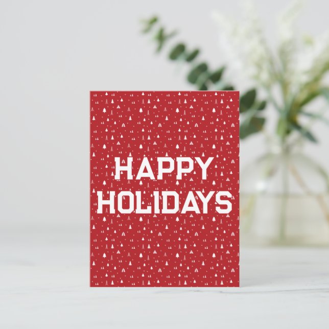 Christmas Trees and Snowflakes Postcard (Standing Front)