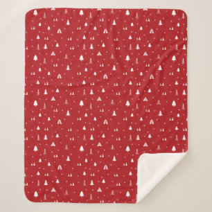 Christmas Trees and Snowflakes Sherpa Blanket