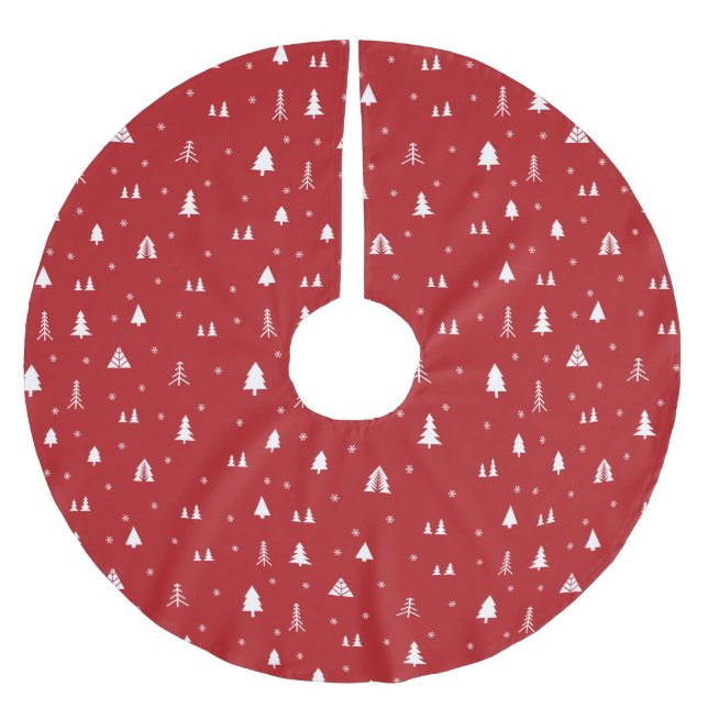 Christmas Trees and Snowflakes Tree Skirt (Front)