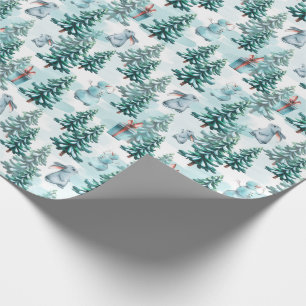 Christmas Trees and Snowmen Wrapping Paper