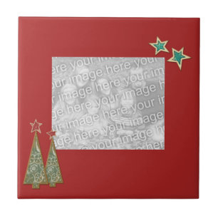 Christmas Trees and Stars-Personalise Photo Tile