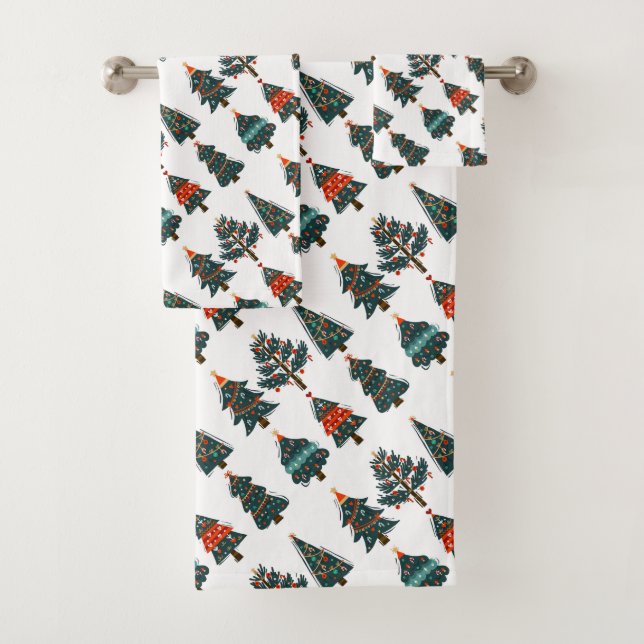 Christmas Trees Bath Towel Set (Insitu)