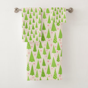 Christmas Trees Bath Towel Set