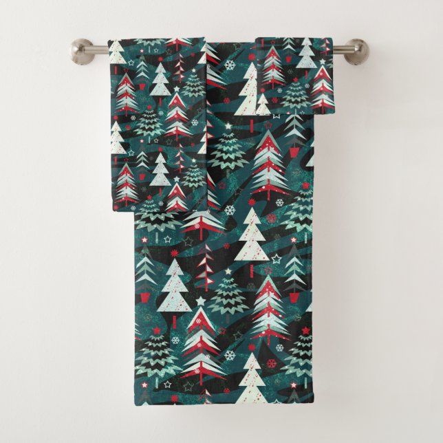 Christmas trees.  bath towel set (Insitu)