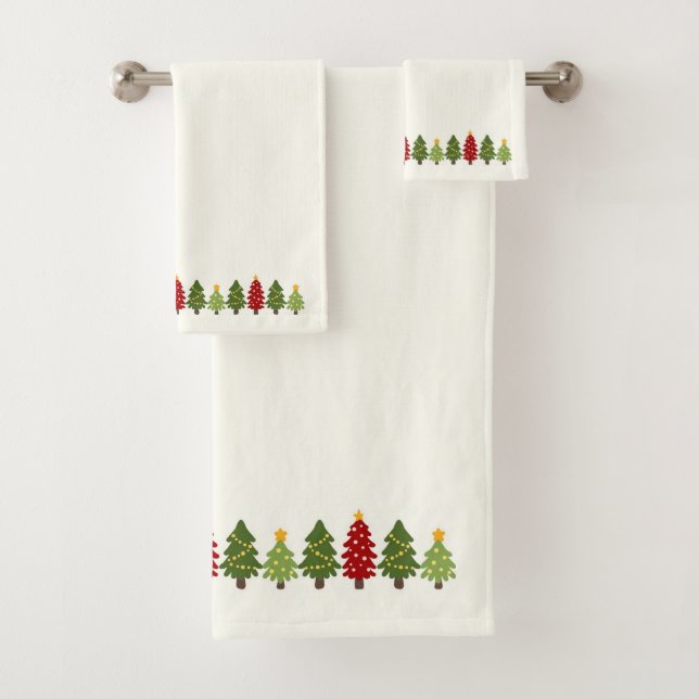 Christmas Trees  Bath Towel Set (Insitu)