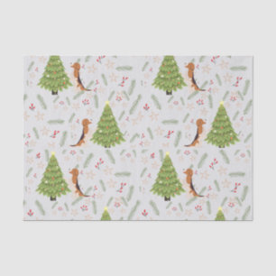 Christmas trees & Beagle Dog  pattern custom Tissue Paper