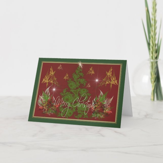 Christmas Trees & Bouquets Holiday Card (Front)