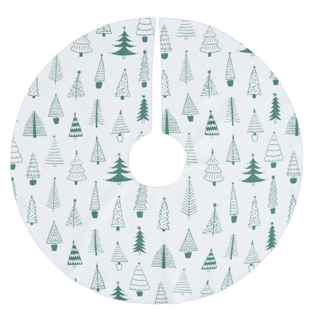 Christmas Trees Brushed Polyester Tree Skirt (Front)