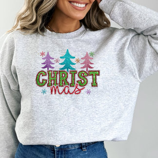  Christmas Trees Christian  Sweatshirt